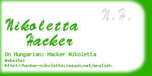 nikoletta hacker business card